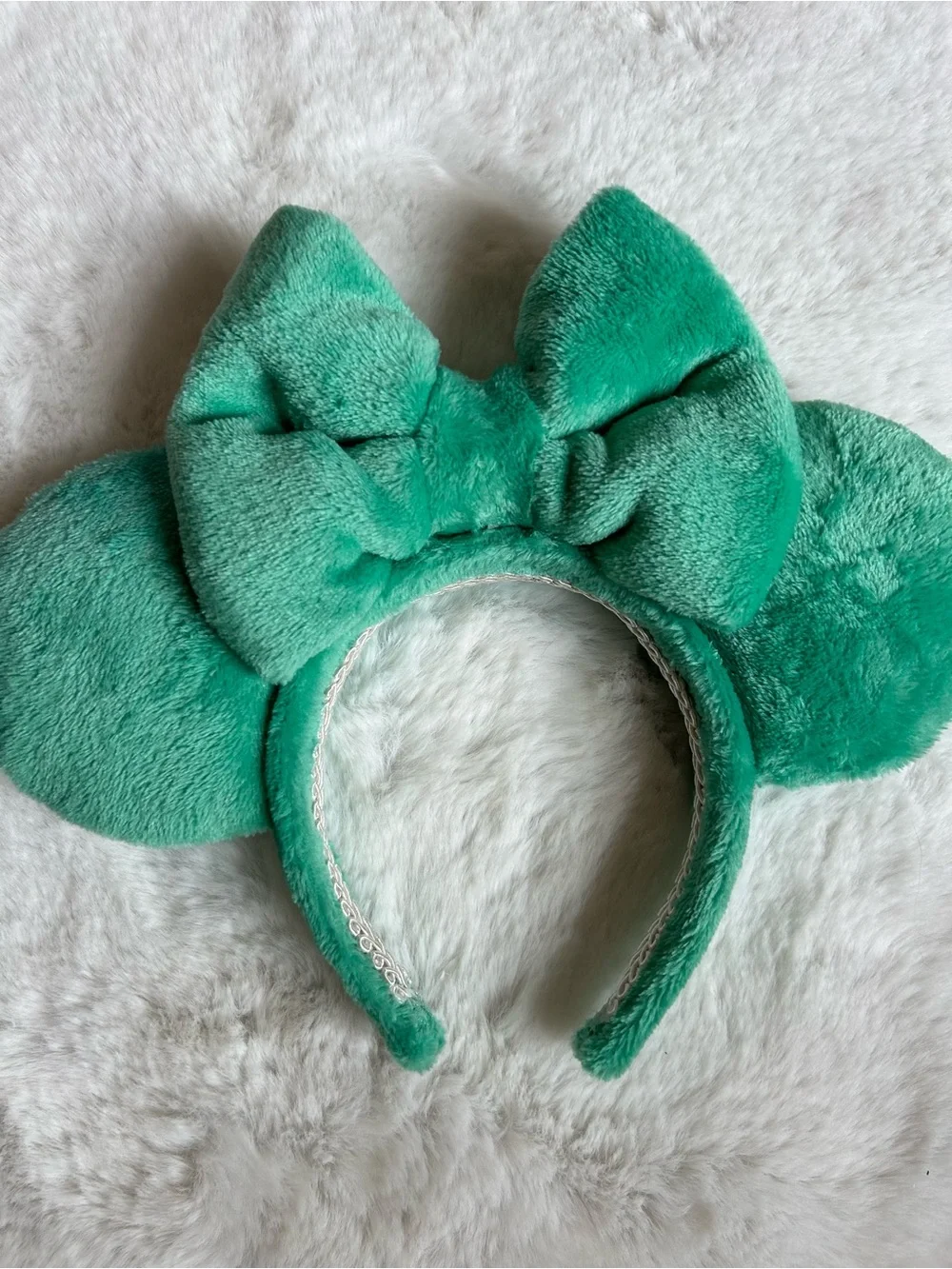 Handmade Jade Green Plush Park Mouse Ears